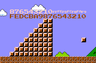 A 16-wide staircase (which looks like a 9-wide staircase with a random floating block), with the column index and staircase counter of each tile notated.