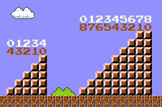 A 5-wide staircase next to a 9-wide staircase, with the column index of each tile notated, as well as a custom index that starts from zero and counts up.