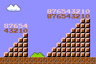 A 5-wide staircase next to a 9-wide staircase, with the column index of each tile notated, as well as the staircase index that starts at 8 and counts down.