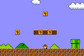The first screen of level 1-1