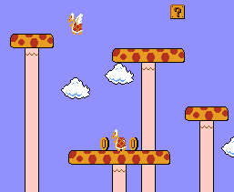 A few mushroom platforms in level 4-3