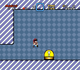 Mario next to the Yellow Switch