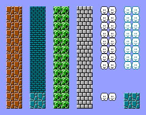 Floor patterns made of dirt, bricks, seafloor, castle masonry, and clouds