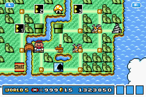 Mario entering the Airship in world 5 and the game locks up on the MARIO START! screen