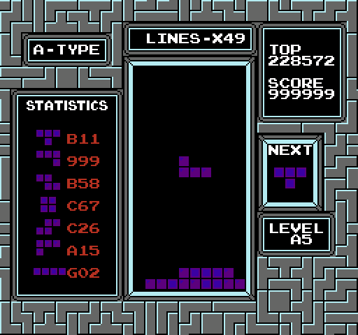Level 255 in NES Tetris