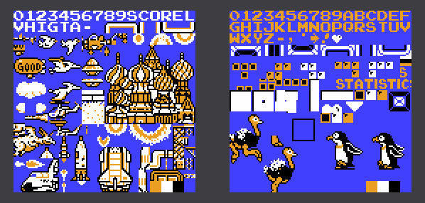 Two graphics files used in NES Tetris