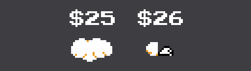 A couple of clouds, one with a glitched tile