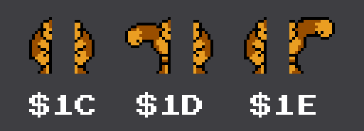 Three sprites of Donkey Kong's arms